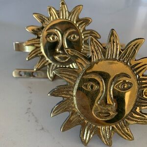90’s Whimsy Sun Metal Curtain Tie-Back Set